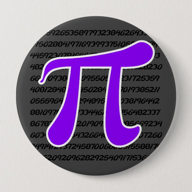 Violet Purple Pi Symbol 10 Cm Round Badge (Front)