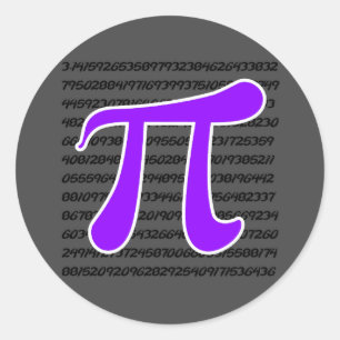Violet Purple Pi Symbol Classic Round Sticker