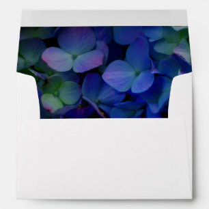 Violet purple pink blue hydrangeas flower floral envelope