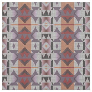 Violet Purple Pink Orange Red Grey Ethnic Look Fabric