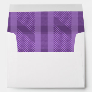 Violet Purple Plaid Bridal Wedding Envelope