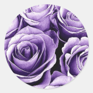 VIOLET PURPLE Roses - Wedding Envelope Seal