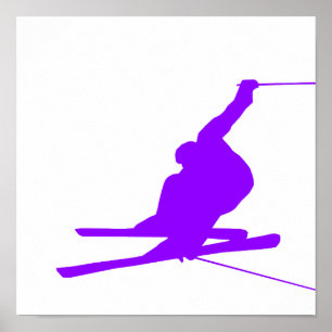 Violet Purple Snow Ski Poster