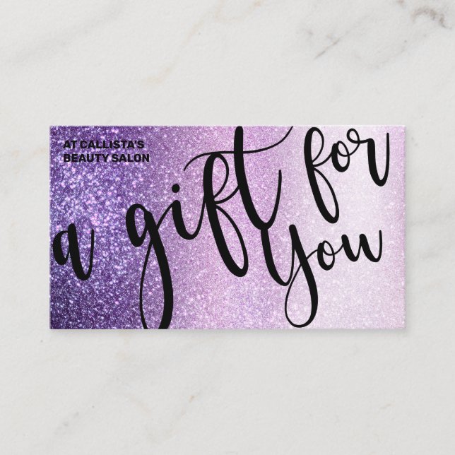 Violet Purple Triple Glitter Gift Certificate (Front)
