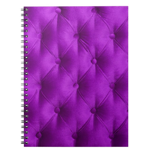 Violet purple velvet capitone textile background,  notebook (Front)