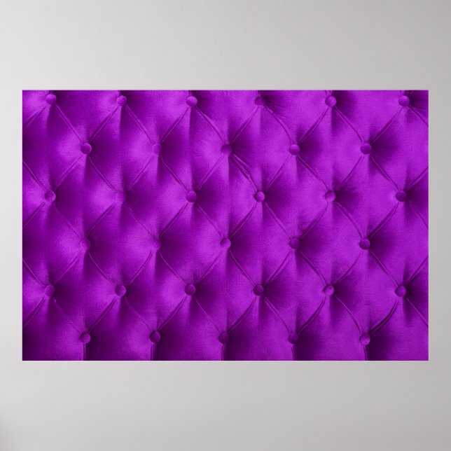 Violet purple velvet capitone textile background,  poster (Front)