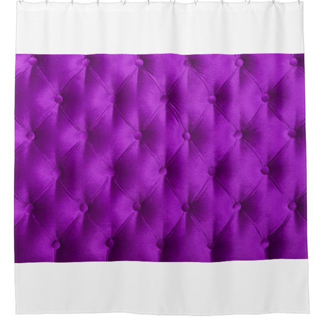 Violet purple velvet capitone textile background,  shower curtain (Front)