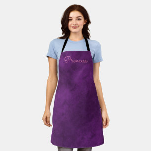Violet Purple Velvet look Apron