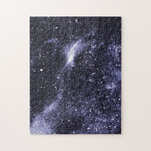 Violet purple very peri black abstract galaxy jigsaw puzzle