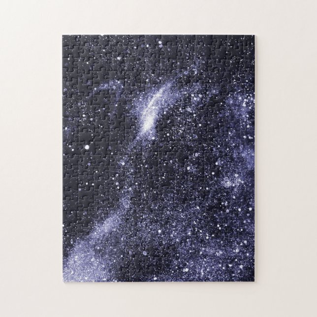 Violet purple very peri black abstract galaxy jigsaw puzzle (Vertical)