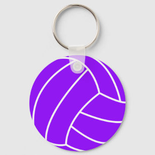 Violet Purple Volleyball Key Ring