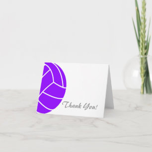 Violet Purple Volleyball Thank You Card