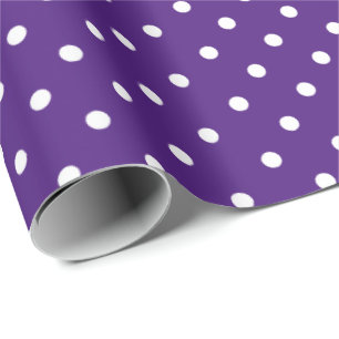Violet Purple White Polka Dot Wrapping Paper