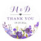 Violet Purple Wild Flowers Monogram Wedding Favour