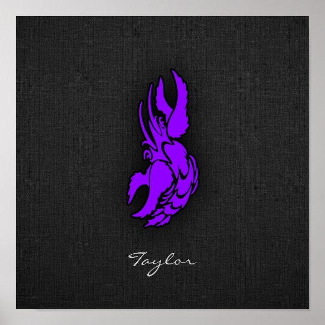 Violet Purple Zodiac Cancer Sign (Front)