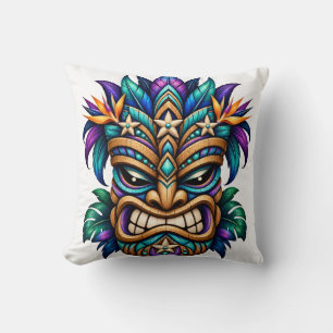 Violet Reef Sentinel Tiki Throw Pillow
