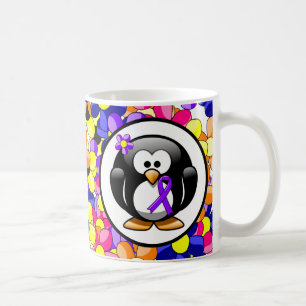 Violet Ribbon Penguin, Hodgkin's lymphoma Coffee Mug
