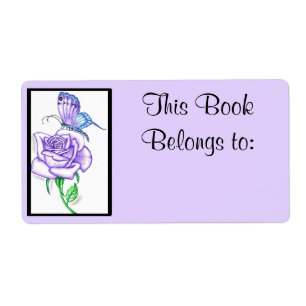 Violet Rose Book Plate Ownership Label