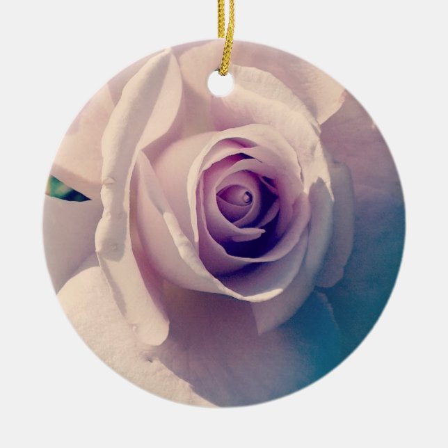 Violet Rose Ceramic Tree Decoration (Front)