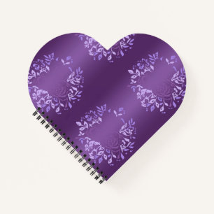Violet Rose Heart Notebook