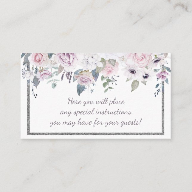 Violet Rose Silver Enclosure Card (Front)