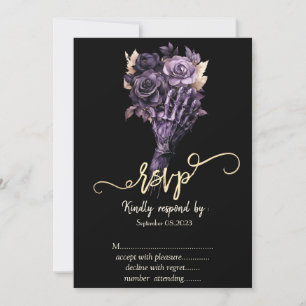 Violet Roses Gothic RSVP Invitation