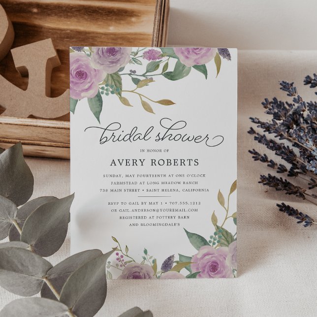 Violet & Sage Bridal Shower Invitation (Creator Uploaded)