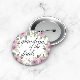 Violet & Sage Grandma of the Bride 6 Cm Round Badge