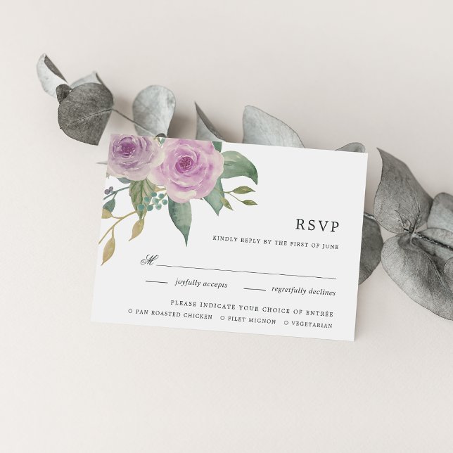 Violet & Sage Meal Choice RSVP Card (Creator Uploaded)