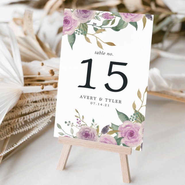 Violet & Sage Table Number Card (Creator Uploaded)