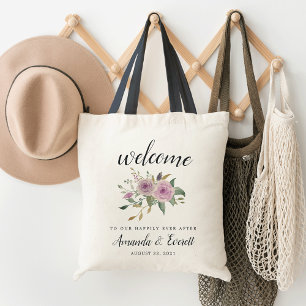 Violet & Sage Wedding Welcome Tote Bag