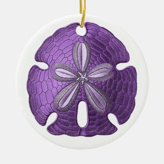 Violet Sand Dollar Ornament (Front)