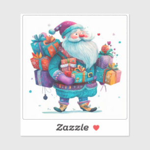 Violet Santa With Colourful Christmas Gifts