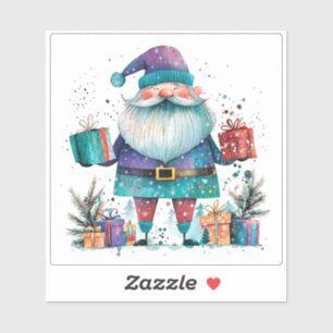 Violet Santa With Gifts in Winter