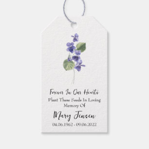 Violet Seed Packet Memorial Funeral Gift Tags