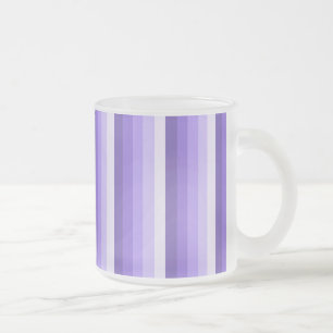 Violet shadow stripes frosted glass coffee mug