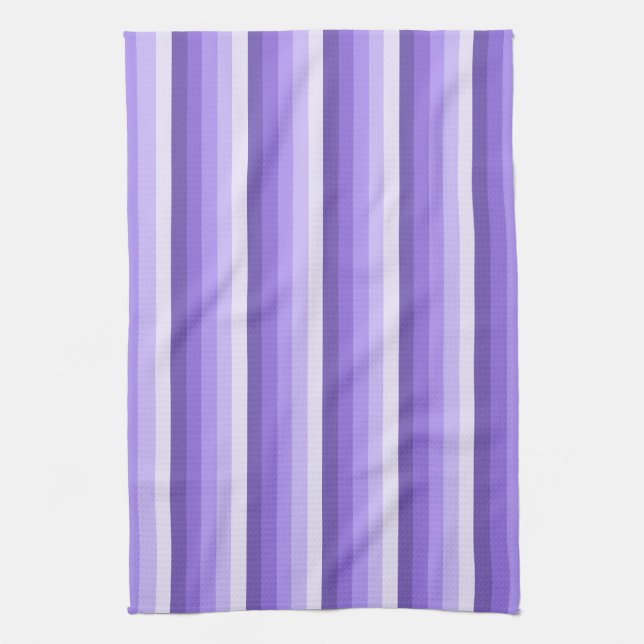 Violet shadow stripes tea towel (Vertical)