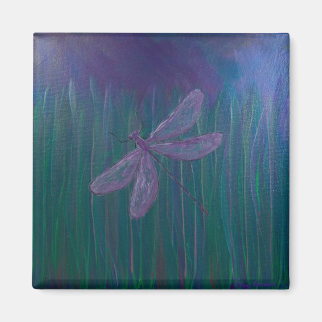 Violet Shimmer Dragonfly Magnet (Front)