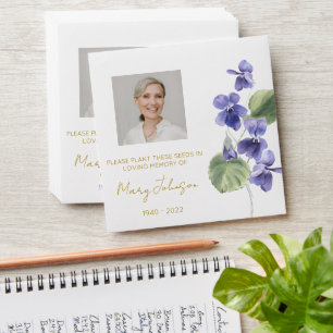 Violet Simple Photo Funeral Seed Envelope