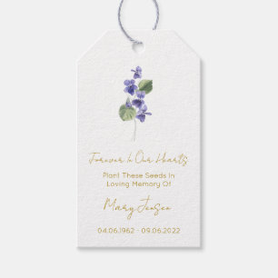 Violet Simple Seed Packet Funeral Gift Tags