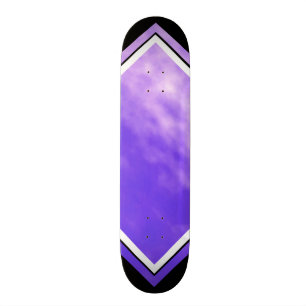 Violet Skies Clouds Purple Black Customisable Deck Skateboard