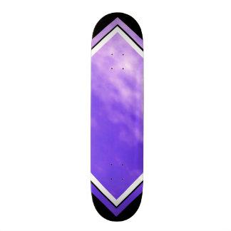 Violet Skies Clouds Purple Black Customisable Deck Skateboard