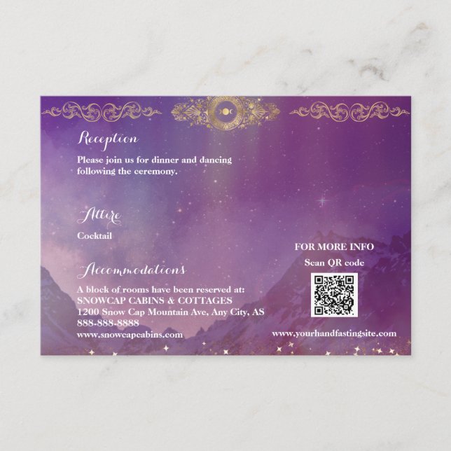 Violet Sky Gold Moon Enclosure Card (Front)