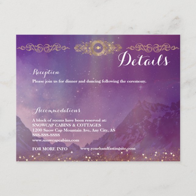 Violet Sky Gold Moon Enclosure Card (Front)
