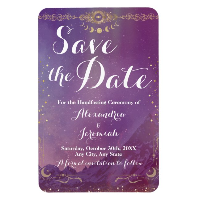 Violet Sky Gold Moon Flexible Photo Magnet (Vertical)