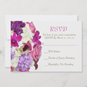 Violet Spring Bouquet RSVP card