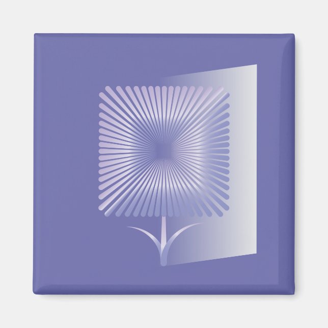 Violet square flower magnet (Front)