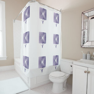 Violet square flower nb shower curtain