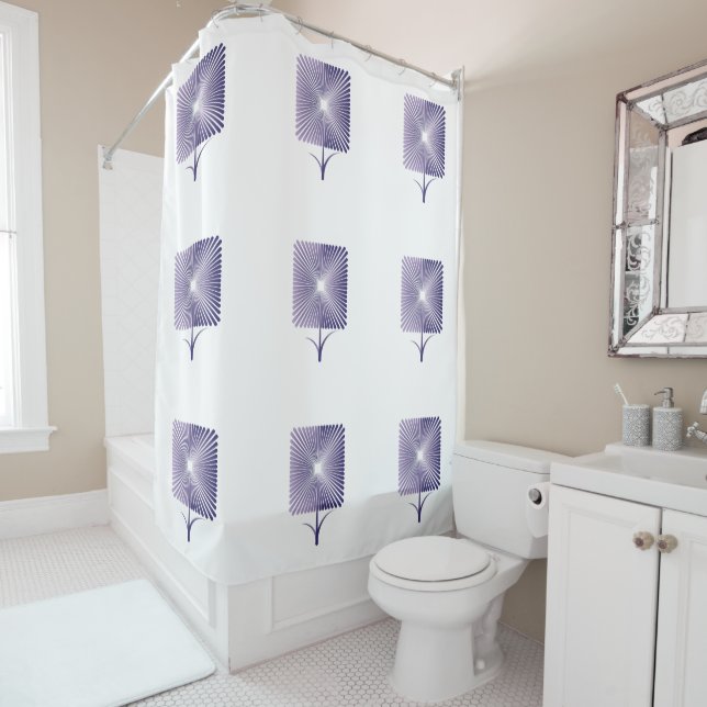 Violet square flower nb shower curtain (In Situ)