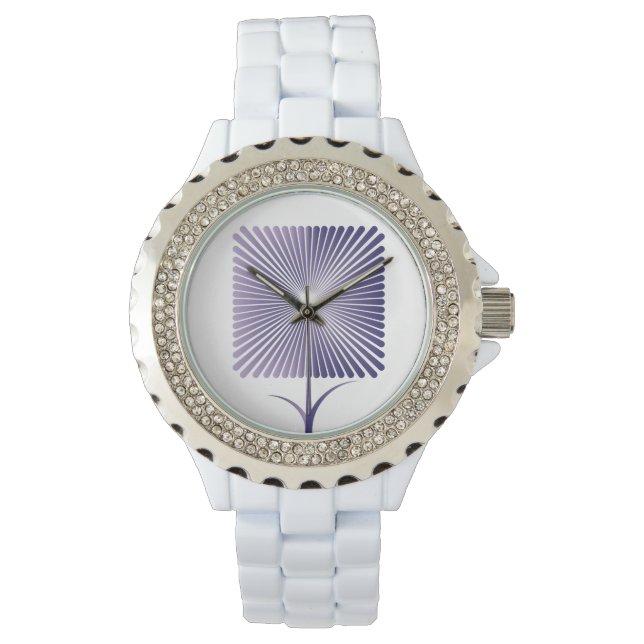 Violet square flower nb watch (Front)